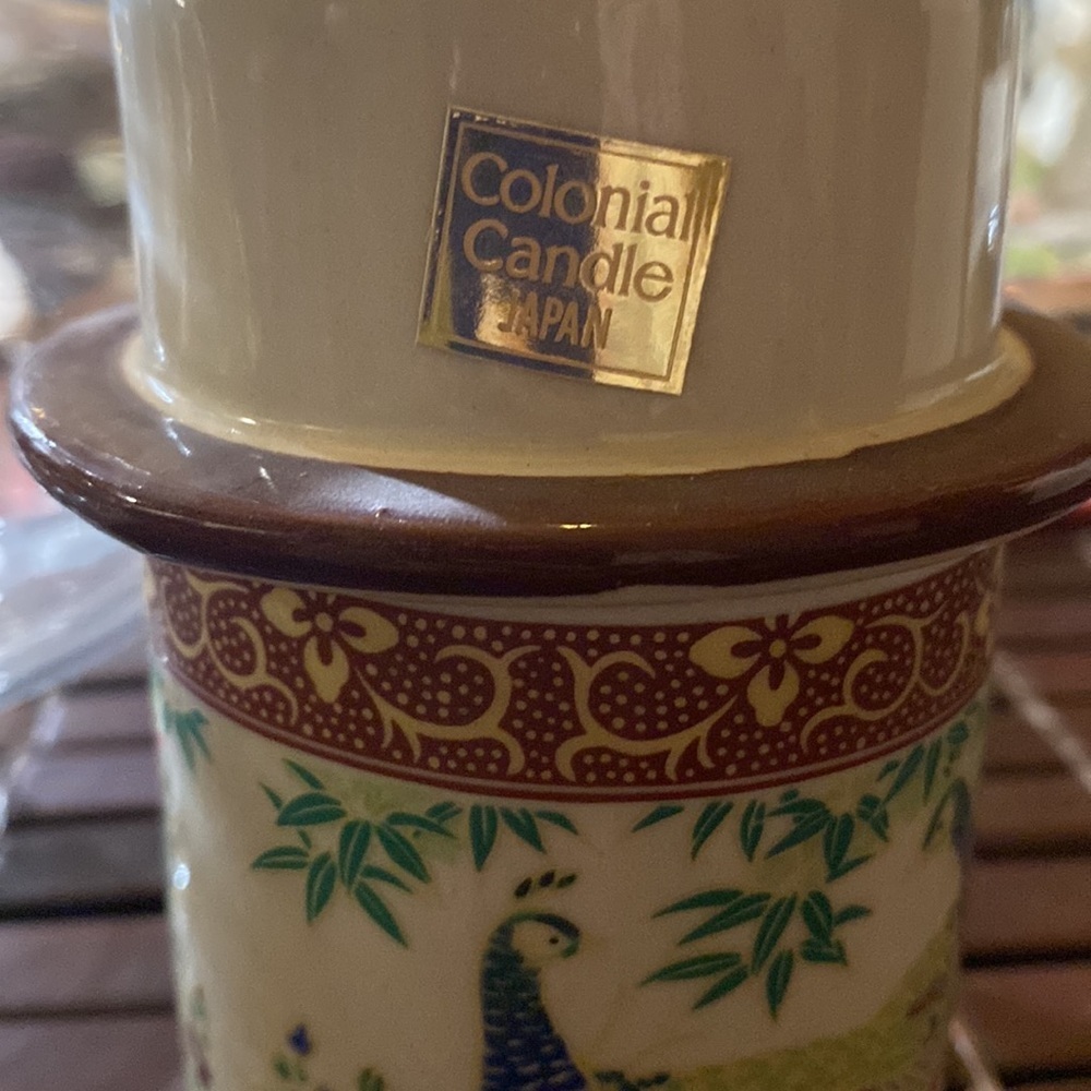 Colonial candle porcelain made in Japan with glass top - Picture 2 of 3